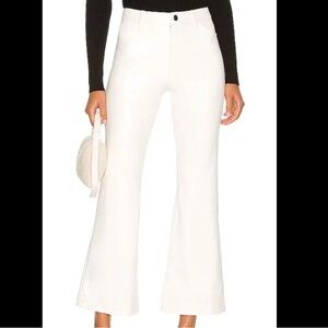 Alice + Olivia Marshall White Vegan Leather Pants